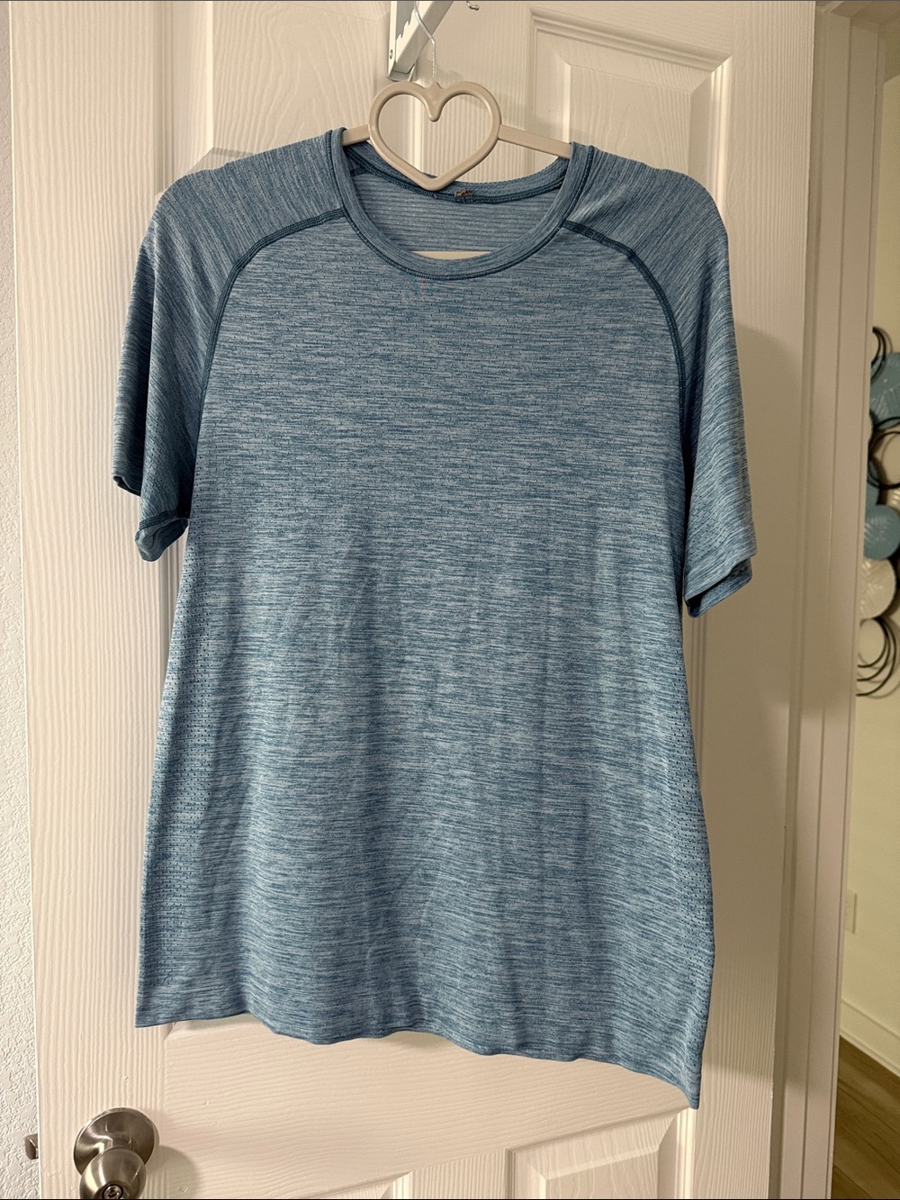 Lululemon Heathered Blue Performance Short-Sleeve Shirt